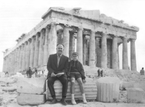 PANTELIS MELISSINOS AND FATHER AT THE PARTHENON