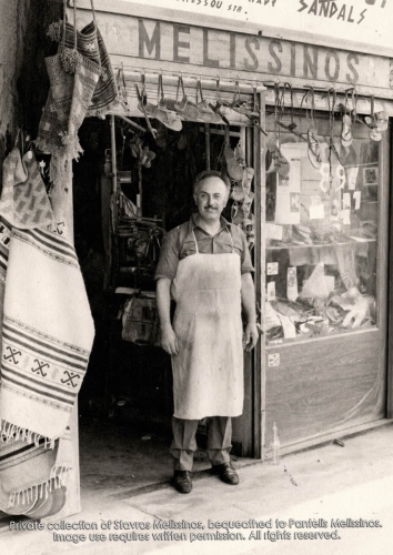 STAVROS MELISSINOS AT THE OLD SHOP’S DOOR